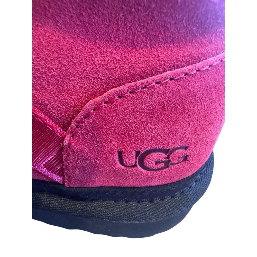 UGG Neumel Quickclick Samba Red Suede Chukka Boots Men's Sz 10 Adjustable Strap